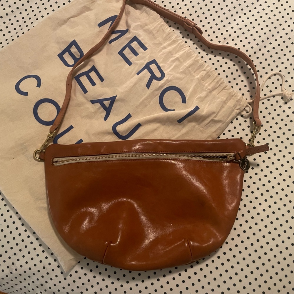 Clare V Brown Leather Crossbody Bag